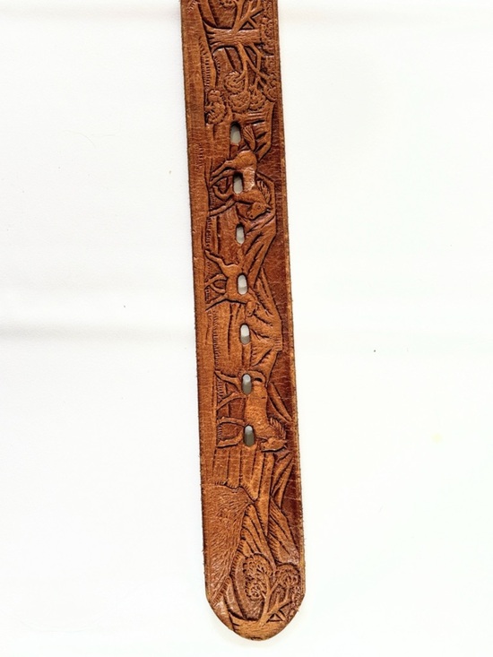 Montana Silversmiths Silver Plated Buckle with a Brown Tooled Leather Belt main image 7